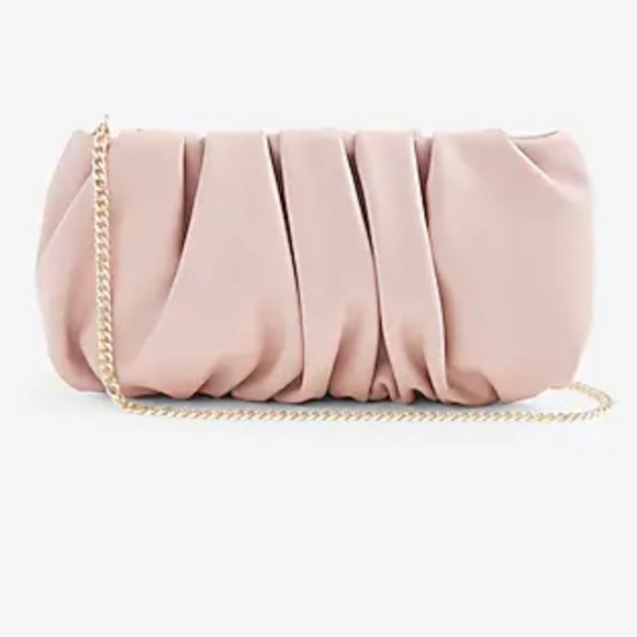 Express Handbags - Express Faux Leather Ruched Shoulder Bag Blush Pink NWT